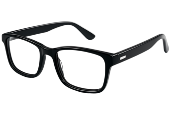 Modern Black Rectangular Eyeglasses with Clear Lenses