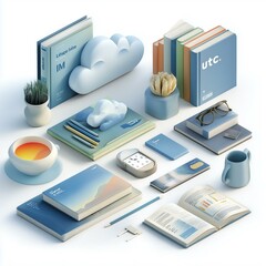 Isometric Illustration of UTM Service for Marketing