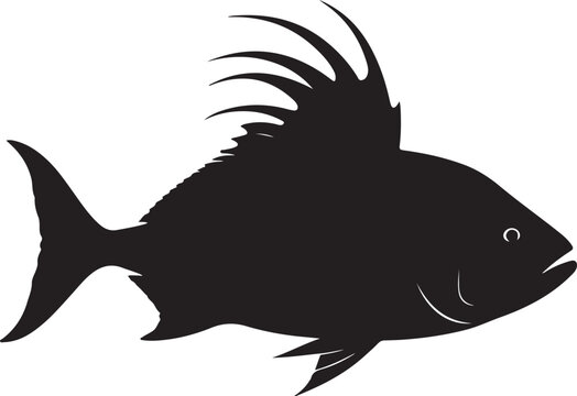 Roosterfish Silhouette Vector