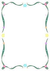 Mermaid Hand Drawn A4 Frame birthday kids party fun invitation menu thank you card border mermaids under the sea underwater ocean theme starfish seaweed transparent png a5 a6 illustrated background