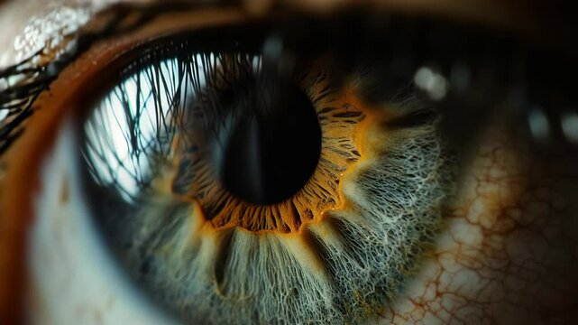A close up of a person ' s eye