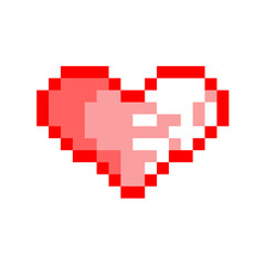 Obraz premium Pixel Art Heart Icon – Retro 8-Bit Love Symbol