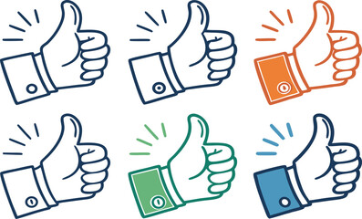 set of thumbs up icons