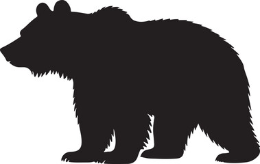 Siberian Brown Bear Silhouette Vector
