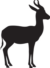 Springbok Side View Silhouette Vector