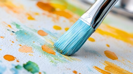 Fototapeta premium Close-up Watercolor Painting Brushstrokes Abstract Art