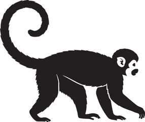 Squirrel Monkey Silhouette Vector