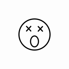dizzy face icon sign vector
