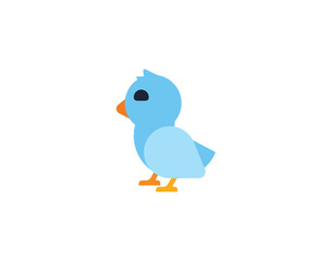 Blue bird vector isolated emoticon. Bird emoji. Blue bird color icon