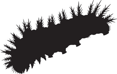 Stinging Nettle Caterpillar Top View Silhouette Vector