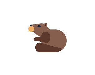 Beaver vector isolated icon. Beaver emoji illustration