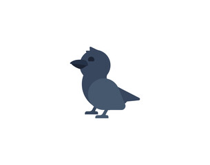 Raven vector isolated emoticon. Raven emoji. Raven color icon