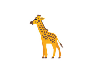 Fototapeta premium Giraffe vector isolated emoticon. Giraffe emoji. Giraffe color icon