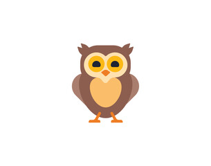 Owl vector isolated emoticon. Owl emoji. Owl color icon