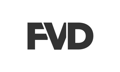 FVD logo design template with strong and modern bold text. Initial based vector logotype featuring simple and minimal typography. Trendy company identity.