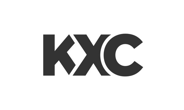 KXC logo design template with strong and modern bold text. Initial based vector logotype featuring simple and minimal typography. Trendy company identity.