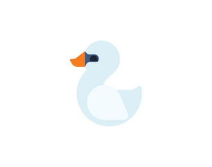 Swan vector isolated emoticon. Swan emoji. Swan color icon