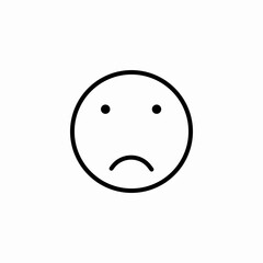 slightly sad icon sign vector
