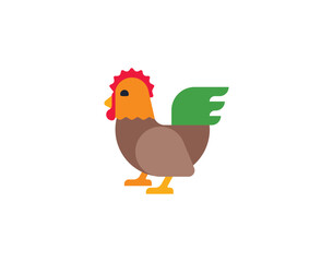 Rooster vector isolated emoticon. Rooster emoji. Rooster color icon