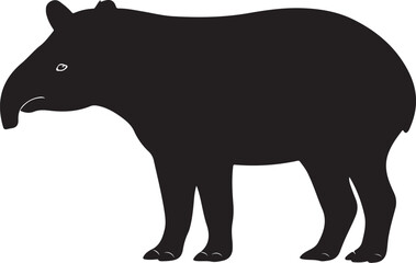 Tapir Side View Silhouette
