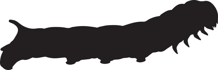 Tomato Hornworm Top View Silhouette