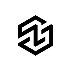 Geometric GN Monogram Logo – Modern Hexagon Isometric Design