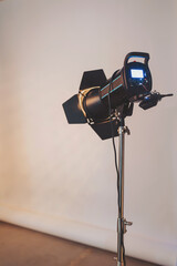 Studio lighting setup for creative projects in a photography studio during the afternoon