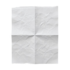 Folded and crumpled white sheet of paper