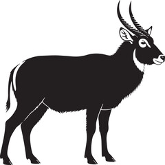 Waterbuck Side View Silhouette