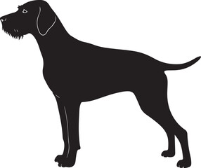 Wirehaired Pointing Griffon Silhouette Side View Single Icon