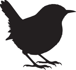 Wren Silhouette Side View Single Icon