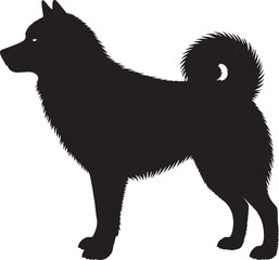 Yakutian Laika Silhouette Side View Single Icon