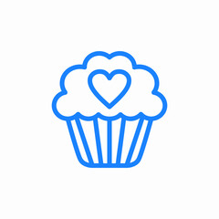 cupcake heart icon sign vector