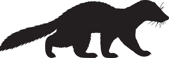 Yellow-throated Marten Silhouette Side View Single Icon
