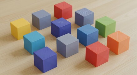 Fototapeta premium Colorful cubes grid pattern background