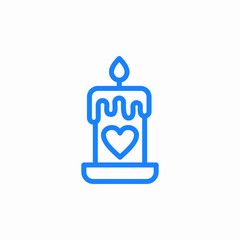 heart candle icon sign vector