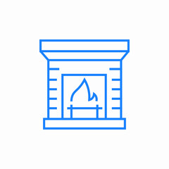 indoor fireplace icon sign vector