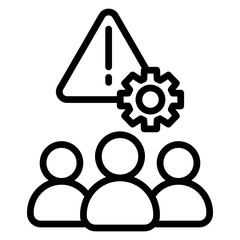 IT Incident Response Team Vector Line Icon Design