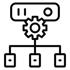 Network Load Balancer Vector Line Icon Design