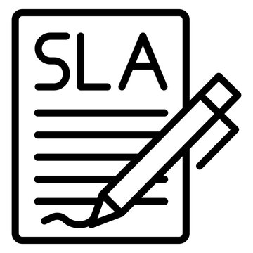Cloud SLA (Service-Level Agreement) Vector Line Icon Design