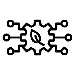 AI-Enhanced Sustainable Tech Vector Line Icon Design