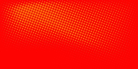 Dots halftone orange color pattern gradient texture with technology digital background. Dots pop art comics with summer background.