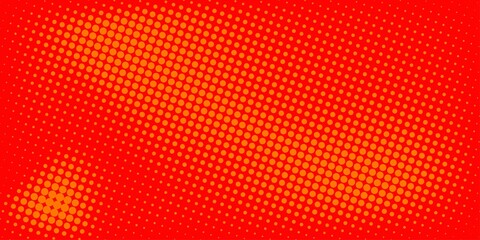 Dots halftone orange color pattern gradient texture with technology digital background. Dots pop art comics with summer background.