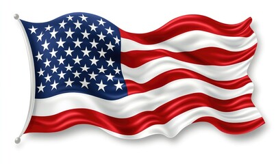 Fototapeta premium 4th of July Independence Day banner with US flag and balloons. AI generated illustration.