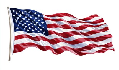 Obraz premium 4th of July Independence Day banner with US flag and balloons. AI generated illustration.