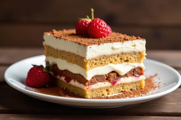 Classic tiramisu dessert, layered and delicious, yummy, delicious