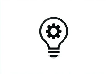 Lightbulb icon with gear symbolizing innovation and technology settings