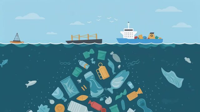 Plastic pollution accumulating in the ocean poses a significant threat to marine life and ecosystems, highlighting the urgent need for environmental protection and sustainable practices