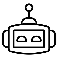 Obraz premium AI-Powered Robots Vector Line Icon Design