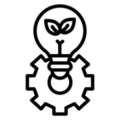 Sustainable Tech Innovations Vector Line Icon Design